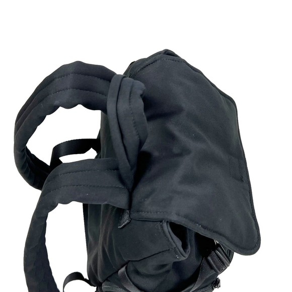 Vera Bradley Utility Backpack Black Cinch Close w Flap Blk White Floral Lining main image 5